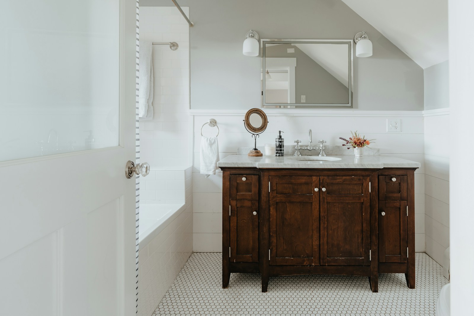 The Glebe powder room with marble vanity